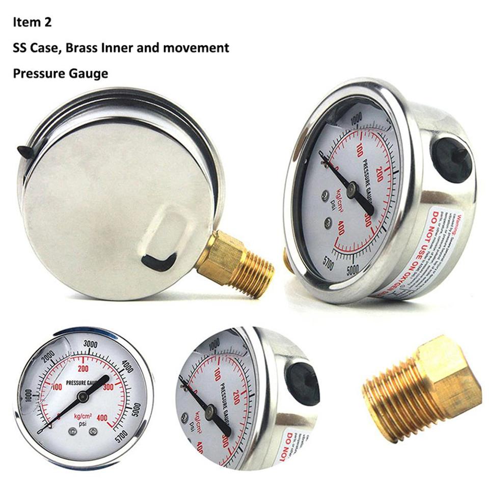 Dry Bourdon Tube Air Pressure Gauge with Chormed Case Hydraulic Gauges Manometers
