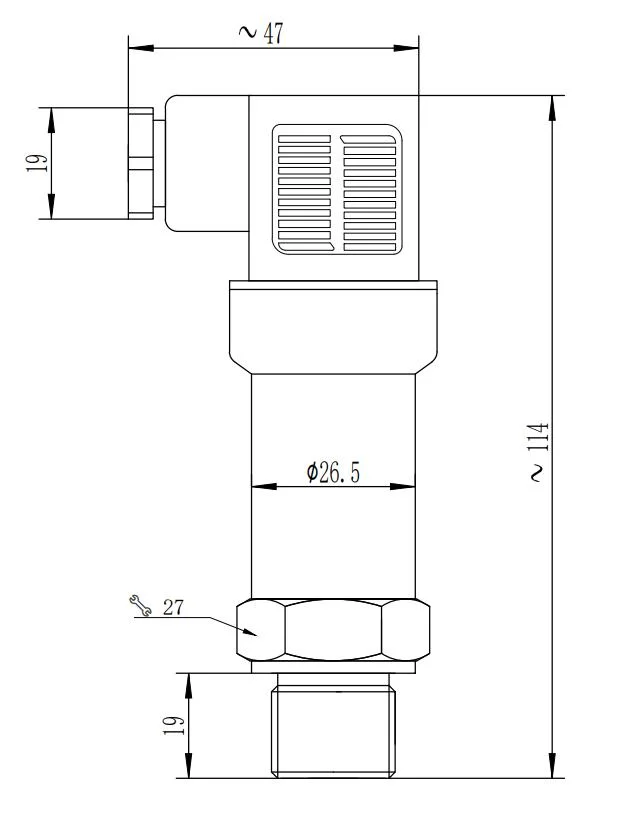 Industrial Pressure Sensor DIN43650 Pressure Gauge for Liquid Gas Steam
