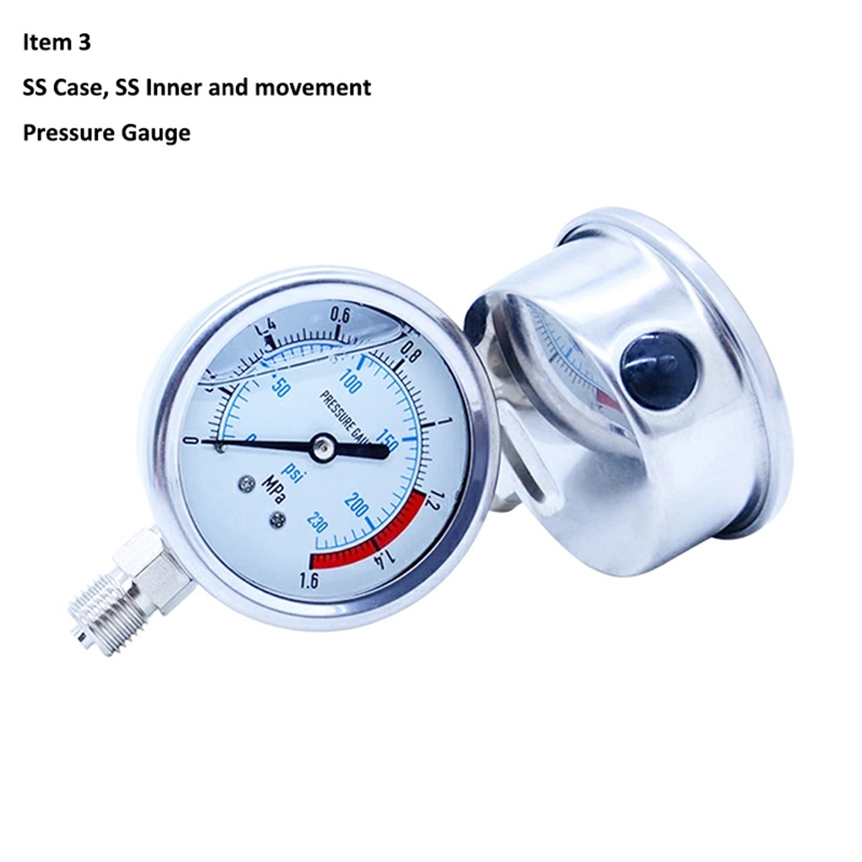 Dry Bourdon Tube Air Pressure Gauge with Chormed Case Hydraulic Gauges Manometers