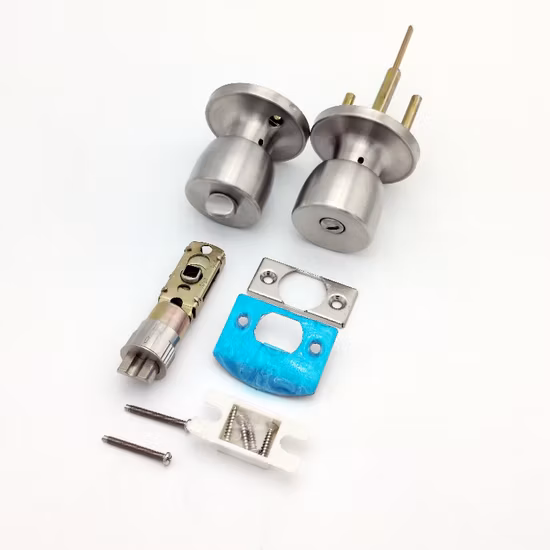 Privacy Door Knob Set, Tulip Style Interior Door Handle Lock, Keyless Door Knob for Bedroom or Bathroom