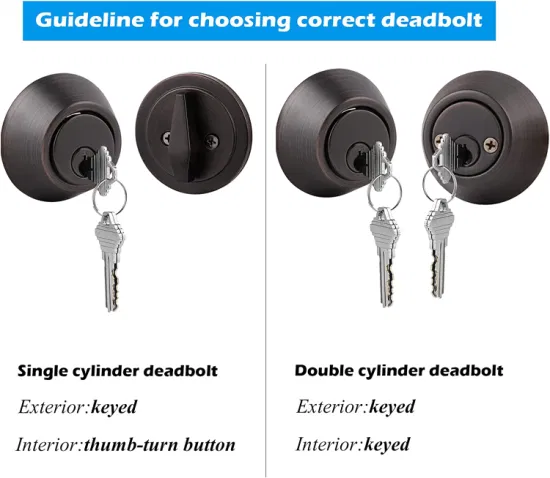 Stainless Steel Double Cylinder Keys Deadbolt Door Lock Set